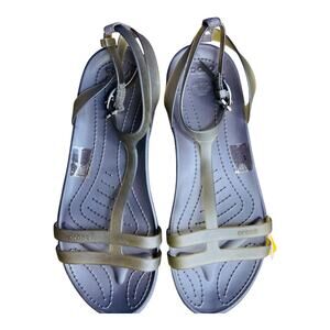 Crocs women’s Isabella Gladiator Jelly Sandals Sz 11 New  Brown